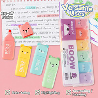 Surligneurs fluorescents personnalisés 6 couleurs, mignons, en forme de fleur, avec logo, cadeau publicitaire