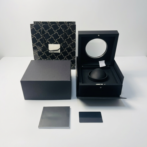 Square <b>Black</b> <b>Watch</b> Box with Faux Leather Interior Snap Closure Dustproof Case for Luxury <b>Watches</b> - Product Image 1