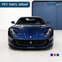 Film adhésif pour voiture Ghost Midnight Blue, film vinyle pour changement de couleur, film PET sans bulles, autocollants pour voiture, intérieur et extérieur