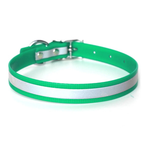 Hohe Sichtbarkeit Reflektierende Sicherheit Wasserdichtes <span class=keywords><strong>Tpu</strong></span>-beschichtetes Gurtband Haustier halsband Langlebiges verstellbares <span class=keywords><strong>Tpu</strong></span>-Hunde halsband - Product Image 3