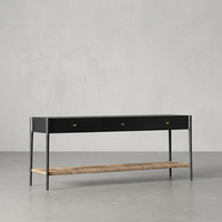 Table console de dossier de canapé à 3 tiroirs en bois massif de haute qualité, style antique et contemporain, avec étagère, pour la maison et l'hôtel