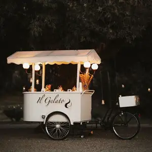 Carrito de café para bicicleta, carrito móvil para helados