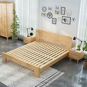 Lit en bois dur Nodric, style moderne, meubles de chambre à coucher, sélection de couleurs et de tailles, lits en bois - Product Image 2