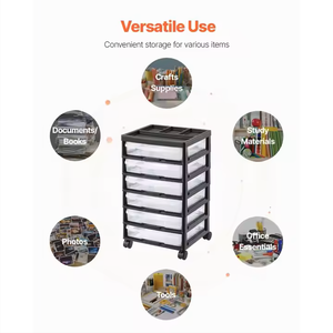 Modern Office <b>Boxes</b> Plastic Household Cabinet Black Crafts <b>Storage</b> <b>Drawer</b> Carts With Pulley Custom Logo - Product Image 2