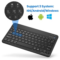Keyboard Universal Ultra-tipis 10-inci, Nirkabel BT dengan Lampu Latar RGB, untuk Pad, Ponsel, Laptop