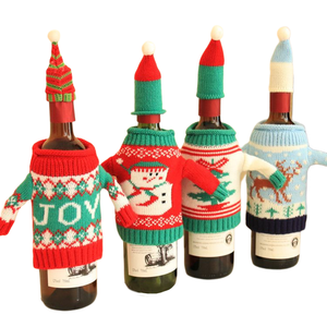 Decoraciones navideñas para botellas de vino, cubierta personalizada para botellas de vino tinto, novedad - Product Image 1