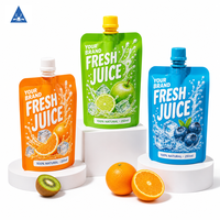 Pochettes souples personnalisées de 250 ml avec bec verseur et bouchon à vis, étanches, de qualité alimentaire, pour jus de fruits, vente en gros