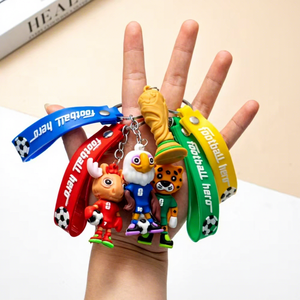 Porte-clés en silicone LEYAO Football Hero Cartoon Animal, pendentif sportif <span class=keywords><strong>pour</strong></span> cadeaux <span class=keywords><strong>de</strong></span> fans et accessoires quotidiens - Product Image 5