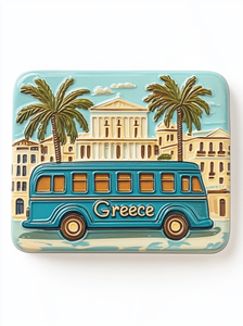 Aimant de réfrigérateur en résine imprimé UV personnalisé effet relief moderne mettant en vedette l'architecture de la ville de Grèce <span class=keywords><strong>voyage</strong></span> - Product Image 6