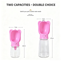 Bouteille d'eau multifonctionnelle pour animaux de compagnie en gros, en stock, gourde de voyage portable pour chien avec compartiment alimentaire séparé pour les promenades en extérieur