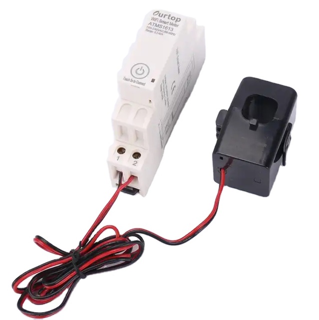 Ourtop Wireless Electric Kilowatt-hour Timer Electricity WiFi Energy Induction Timer with Current Transformer