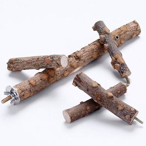 Natural Wooden Bird Perch for Parrots-Chewing Toy with <b>Ladder</b> Design for <b>Small</b> to Medium Parrots - Product Image 6