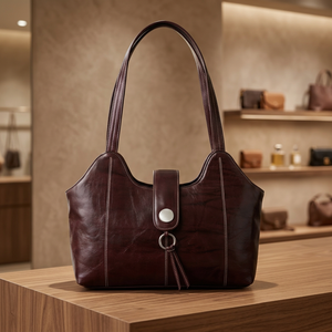 Bolso de Mano de Cuero Genuino Marrón, Impermeable, Ligero, Informal, de Gran Capacidad, con Cierre, Correa Extraíble, para Mujer, Día de San Valentín - Product Image 3