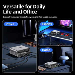 Multi-Port Elektrische Ladestation mit Einziehbaren USB-C-Kabeln, 65W PD QC3.0 Schnellladegerät-Hub, 8-Port Desktop Feuerfester EU-Stecker Kamera - Product Image 5
