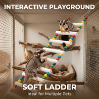 Jouets pour oiseaux en cordes de bois naturel modernes et flexibles, échelle d'escalade - Pont flexible de 11 à 23,6 pouces pour hamster, petaugeur, rat