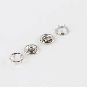 Factory 9.5mm Silver White Or Custom Color Prong Snap Button Stainless Steel Buttons Snap Kids Clothing