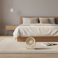 Ventilador Desmontable, Diseño Fácil de Limpiar, Cuerpo de ABS Resistente, Motor Silencioso sin Escobillas, Plegable y Portátil, para Uso en Exteriores, Vehículos Recreativos y Automóviles, en Caja