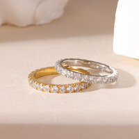 Bague MICCI minimaliste en acier inoxydable avec zircon cubique pour femme, bijou tendance de luxe léger pour le petit doigt