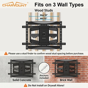 Support <span class=keywords><strong>mural</strong></span> articulé pour téléviseur à mouvement complet, en acier laminé à froid, robuste, pour écran LCD de 40 à 85 pouces, charge de 60 kg, VESA 600x400 mm, <span class=keywords><strong>câble</strong></span> - Product Image 4