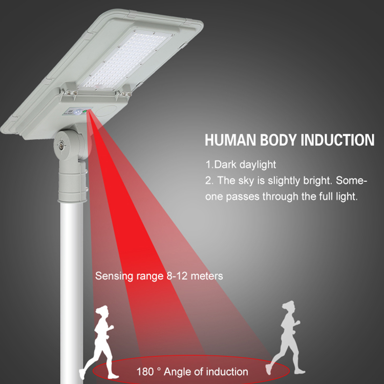 Al aire libre ip66 100 impermeable 180 w todo en uno integrado de la energía solar de la lámpara de calle