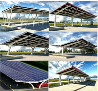 Système de carport solaire commercial ESS, structure de carport photovoltaïque avec stockage d'énergie pour la recharge de véhicules électriques
