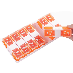 NBBLUESKY Niedliche tragbare 7-Tage-Medizinbox Best bewertete 7-Gitter PP-Kunststoff-Pillen-Aufbewahrung koffer - Product Image 2