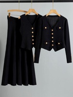 Costume décontracté imprimé pour femme, veste + chemise en tricot à col en V, ensemble trois pièces