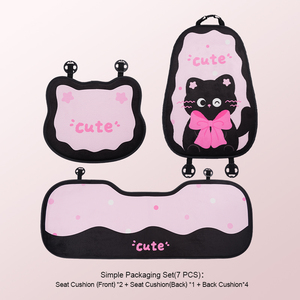 Cuscino per Sedile Auto Bows Kitty, Set Completo per Interni, Stile Cartone Animato Autunno/Inverno, Materiali in Peluche Ecologici, Protezione, Design Personalizzato - Product Image 6
