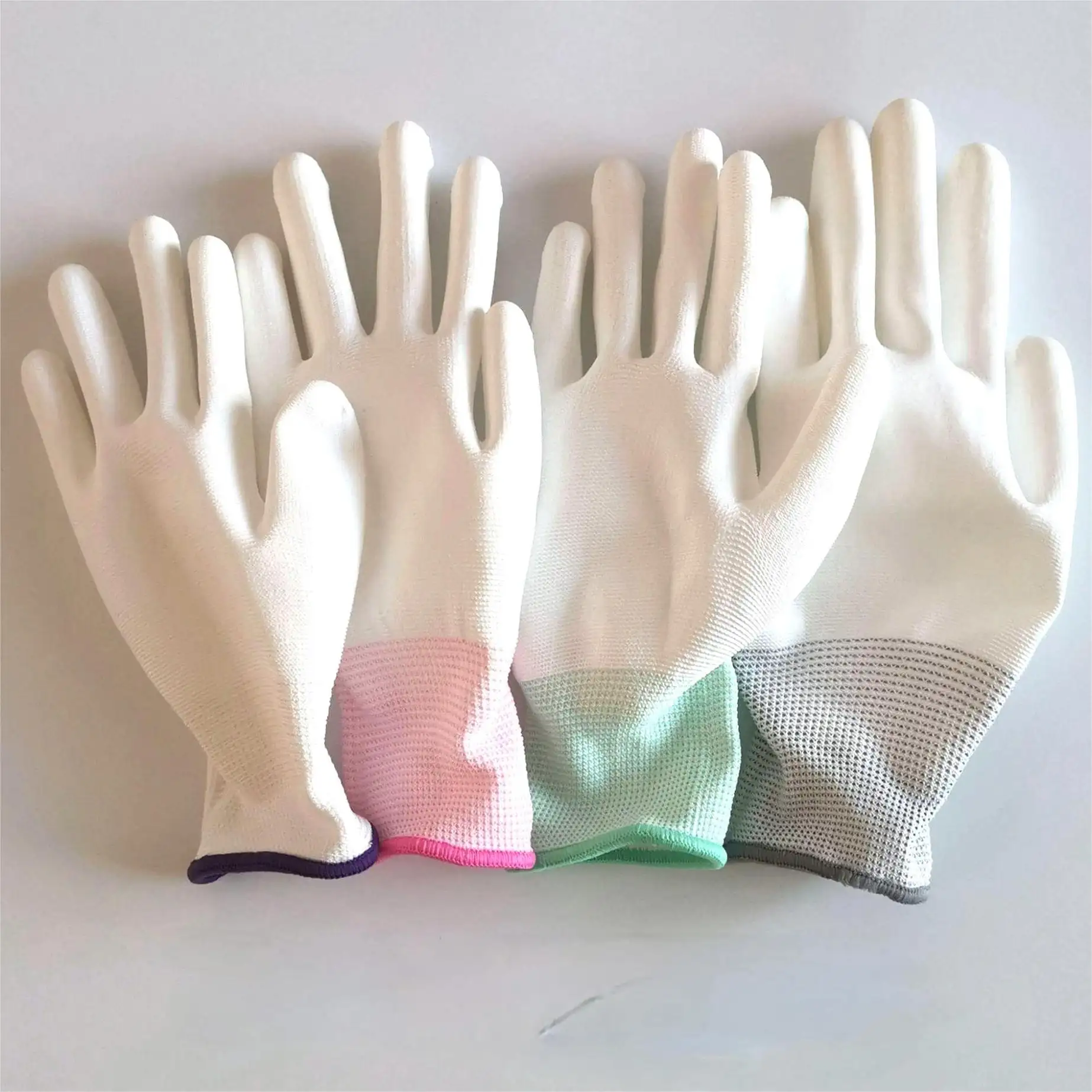 SHuoya lieferung entworfen antistatischer fixer polyco matrix rote handschuhe pu handschuhe