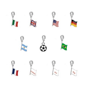 Colgante de Bandera de País de 17*14mm para Aficionados al Fútbol, de Acero Inoxidable, para Pulseras y Bolsos, Joyería DIY, Recuerdo de Viaje - Product Image 2