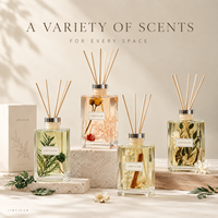 Pengharum Ruangan Botanical Reed Diffuser 150ml dengan Bunga Kering, Aroma Campuran, Label Pribadi untuk Grosir & Eceran
