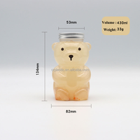 Bouteille de jus en PET transparente épaissie en forme d'ours Euphoria Creative pour le thé au lait, l'eau et le savon liquide pour enfants, 430 ml, bouchon à vis