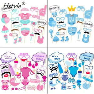Hstyle Los más vendidos Es una niña Baby Shower Fiesta de cumpleaños Género Reveal Photo Gorgeous Booth Props Pink Set en un palo - Product Image 6