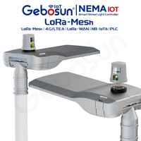Système de gestion centralisée des lampadaires intelligents GEBOSUN NEMA 7 PIN avec LoRa Mesh LoRaWAN, mesure de la consommation d'énergie, garantie de 3 ans