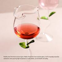 Verres à vin rouge de luxe en verre borosilicate haut de gamme, forme rose artistique et unique, 150ml/280ml, pied court