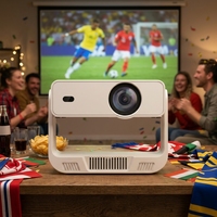 Projecteur Sportif Intelligent pour Coupe de Football, Fabricant OEM depuis 13 Ans, WiFi 6, Android 14, Mise au Point Électrique, ODM, Batterie Externe, Vidéoprojecteur Portable, Cadeau