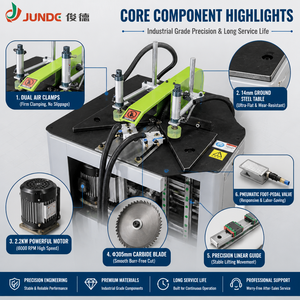 Máquina de corte de precisión semiautomática JUNDE con control de pedal, sin desbaste y estable, para perfiles de puertas y ventanas de aleación de aluminio - Product Image 4