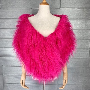 Boléro en vraie <span class=keywords><strong>fourrure</strong></span> de mouton tibétain pour femme, châle bouclé en <span class=keywords><strong>fourrure</strong></span> d'agneau mongol, cape en <span class=keywords><strong>fourrure</strong></span> de mouton véritable couleur tan, boléro moelleux pour mariage - Product Image 1