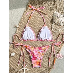 FOXA Ensemble bikini 2 pièces pour femme, maillot de bain bohème à volants, imprimé numérique extensible - Product Image 2