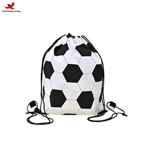 Recycled Polyester Eco Drawstring <b>Backpack</b> Tote Bag Gym Laundry Storage Bag for Football Merchandise RTS Bulk Mixed Order - Product Image 1