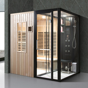Hesperu <span class=keywords><strong>KB</strong></span>-908 Sauna à vapeur carré moderne coulissant en acrylique, salle de bain combinée avec douche, design écologique, aluminium étanche - Product Image 5