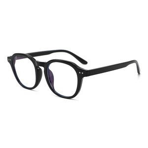 Nouvelles montures de lunettes anti-lumière bleue TR90 ultralégères, monture ronde complète, verres en résine, montures de lunettes unisexes avec clous, style rétro - Product Image 1
