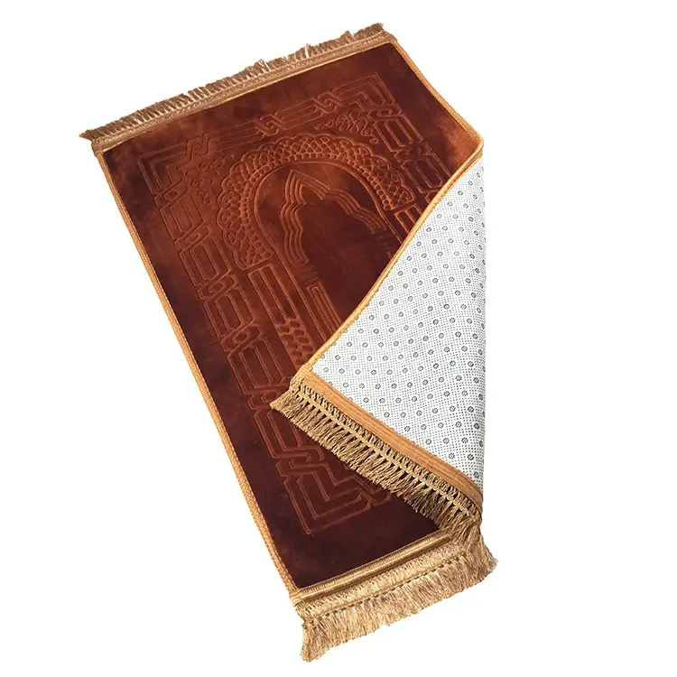 flannel velvet janamaz islamic prayer mat for muslim, thick sajadah rugs