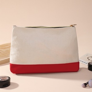 Bolsa de Aseo Portátil a Rayas para Viaje, Bolsa de Aseo Grande a Rayas, Bolsa de Maquillaje de Lona de Algodón Ecológica - Product Image 3