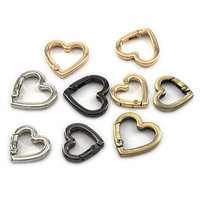 Anneaux en O en forme de cœur en alliage de zinc sans nickel, boucles de fixation pour vêtements, chaussures, sacs, ceintures, sangles, mousquetons, porte-clés, chaînes pour chiens