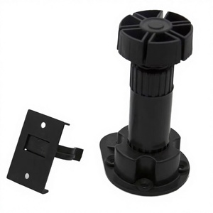 2.4 Inch 60mm Black Plastic Foot Furniture Accessories Cabinet Table Leveling <b>Legs</b> <b>Sofa</b> Support Home Office Easy Installation - Product Image 3