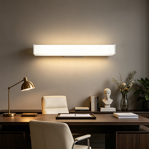 Minimalist Wall Lamp White Rectangular Aluminum <b>LED</b> Warm White 3500K Touch Control Dimmable Wall-Mounted Living Room <b>Lighting</b> - Product Image 6