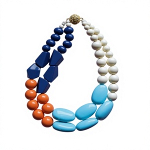 Best Quality Multilayer Beaded <b>Necklace</b> Women's Agate Resin Acrylic Party Jewelry Fashion Stylish <b>Statement</b> Piece for Woman - Product Image 2