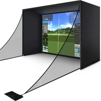 Filets de simulateur de golf de taille personnalisable avec cadre et kit d'écran anti-impact HD pour la pratique du golf en intérieur et en extérieur