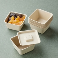 Boîtes alimentaires jetables écologiques en pulpe, emballages biodégradables pour pâtisseries et desserts, idéales pour les mochi glacés, les gâteaux de viande effilochée et les noix